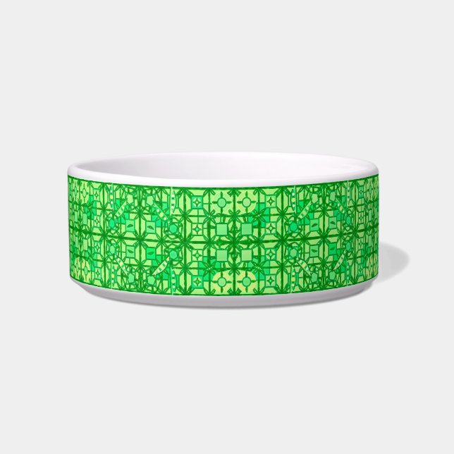 Comedero Batik tribal - tonos verdes (Izquierda)
