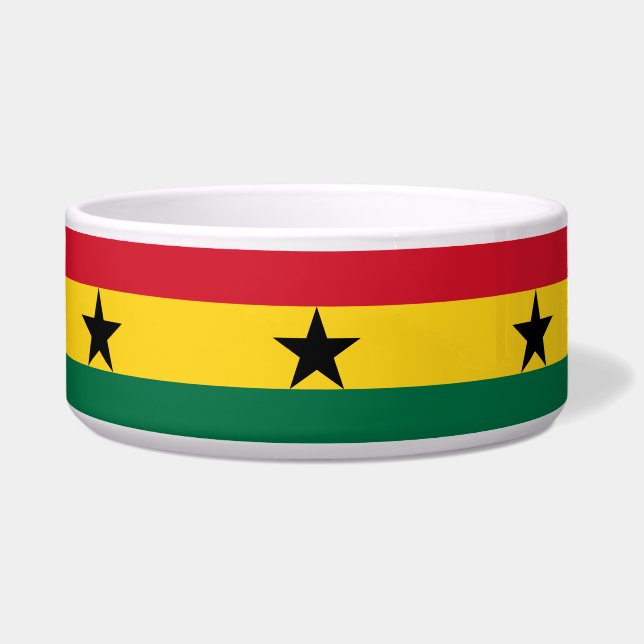 Comedero Bazón de mascotas con bandera de Ghana (Frente)