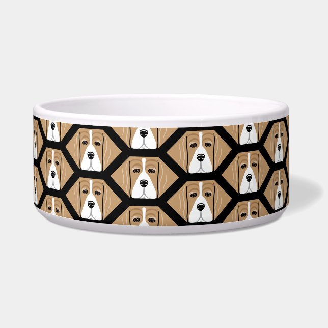 Comedero Beagle Honeycomb Pattern Dog Dish (Izquierda)