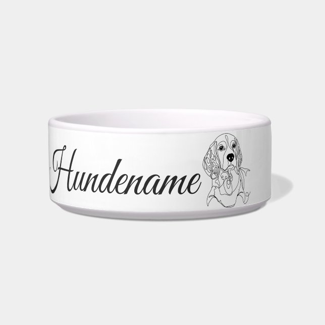 Comedero Beagle Line Art personalized bowl (Frente)