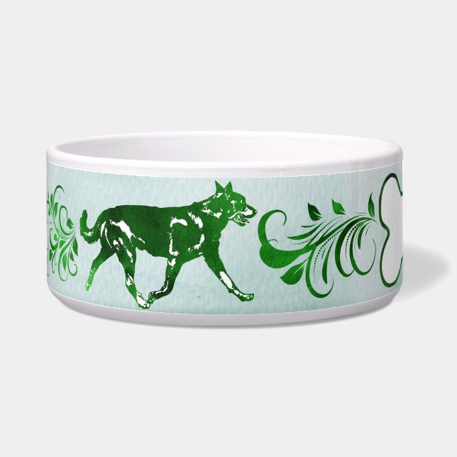 Comedero Beauceron entonado verde Gaiting añade un nombre (Izquierda)