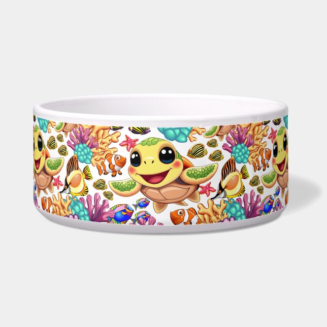 Comedero Bebé de tortuga marina feliz y con carácter (Frente)