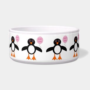 Comedero Bebé Rosa Cute chica Penguin Pet Bowl