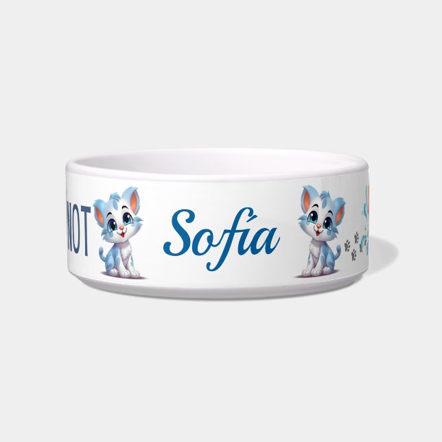 Comedero BEBER o no gato Pescado del ratón personalizado (Frente)