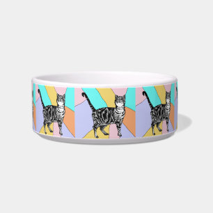 Comedero Bebida de Mascota Pastel con felpa de Tabby