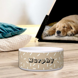 Comedero Beige Sprinkles Pattern Ceramic Pet Bowl