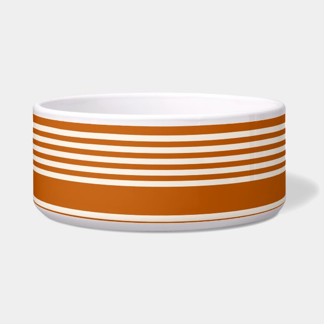 Comedero Beige y naranja quemado patrón de cinco rayas (Frente)