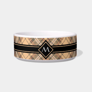 Comedero Beige y tartán marrón