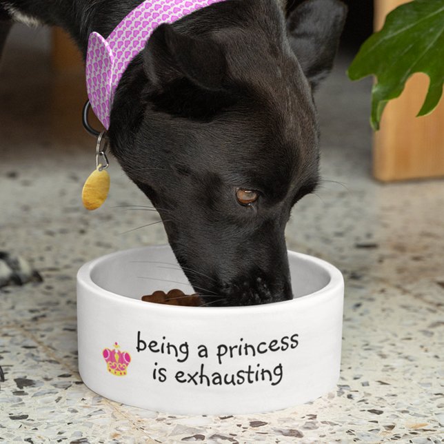 Comedero Being a Princess is Exhausting Dog Funny Humor Pet (Subido por el creador)