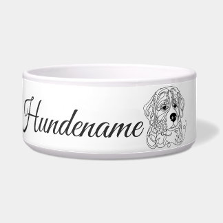 Comedero Bernese Mountain Dog Line Art personalized bowl