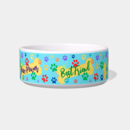 Comedero Best Friend Customizable Paws & Bones Dog Bowl
