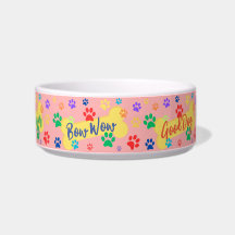 Best Friend Customizable Paws & Bones  Dog Bowl