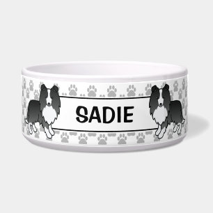 Comedero Bi-Black Shetland Sheepdog Sheltie Perros y nombre