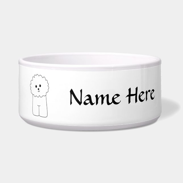 Comedero Bichon Frise, perro lindo (Frente)