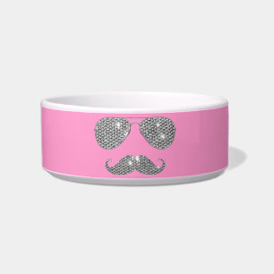 Comedero Bigote divertido del diamante con los vidrios