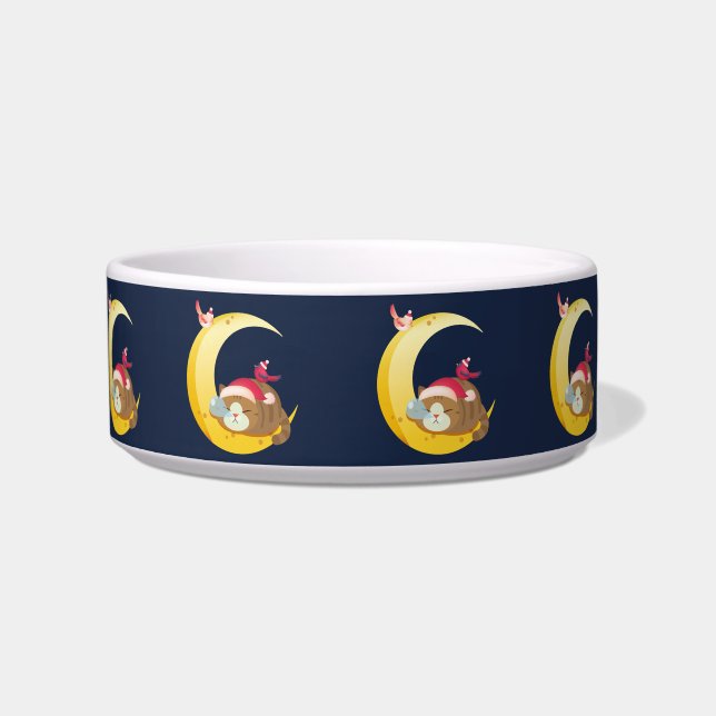 Comedero Bird Moon Sleeping Kitten Cat Holiday (Frente)