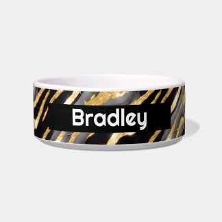 Comedero Black and Faux Gold personalizado
