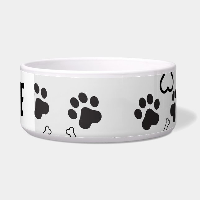 Comedero Black and white Footprint pet (Frente)