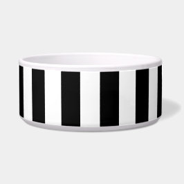Comedero Black and White Stripe Ceramic Pet Bowl