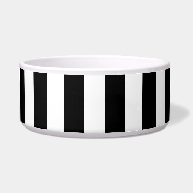 Comedero Black and White Stripe Ceramic Pet Bowl (Frente)