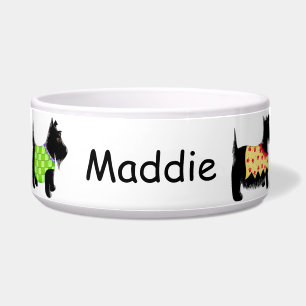 Comedero Black Scottie Terrier Dogs Nombre Personalizado