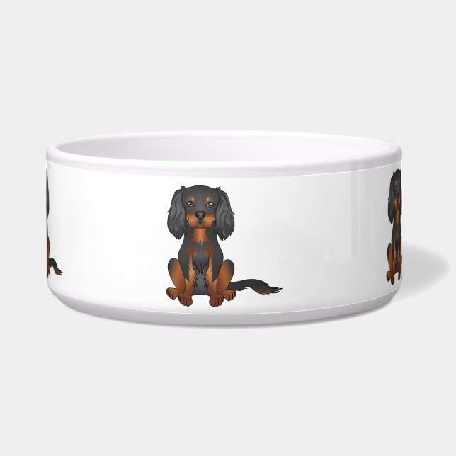 Comedero Black & Tan Cavalier King Charles Spaniel Sitting (Frente)