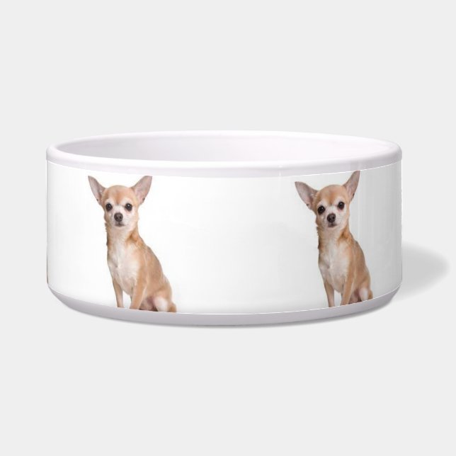 Comedero Blanco del trazo chihuahua moderno de perro (Frente)