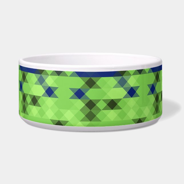 Comedero blue and green geometric pattern (Frente)