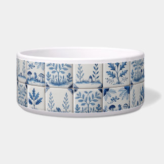Comedero Blue and white woodland tile cat or dog bowl