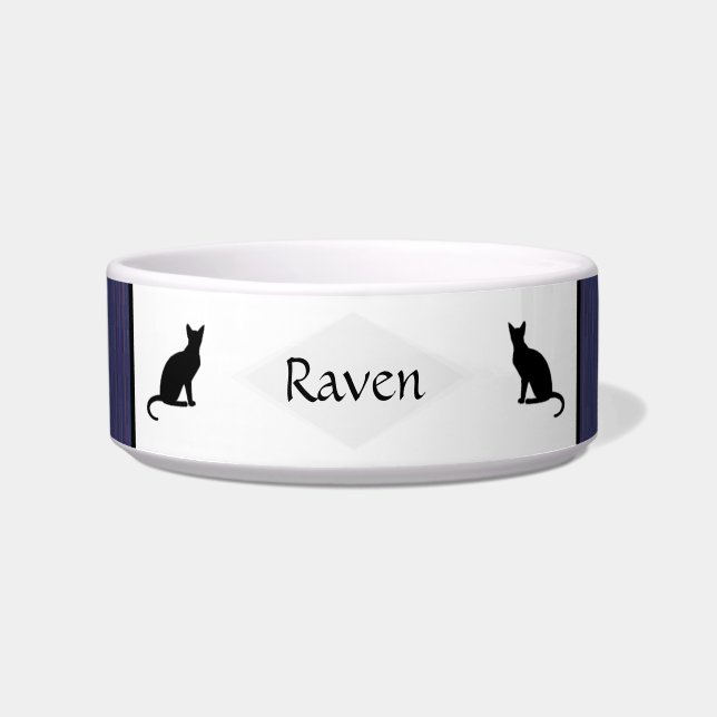 Comedero Blue Ceramic Pet Bowl con gatos - HAMbWG (Frente)
