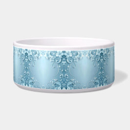 Comedero Blue Decorative Floral Ceramic Pet Bowl