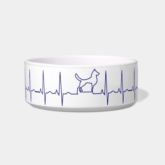 Comedero Blue Dog Heartbeat Bowl (Frente)
