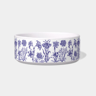 Comedero Blue Floral Ceramic Pet Bowl