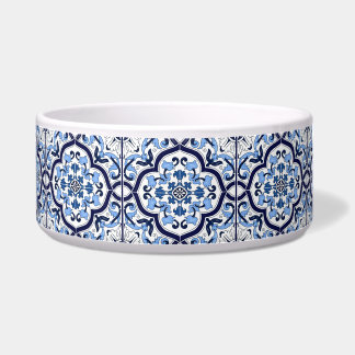 Comedero Blue Floral Mediterráneo Tile Tile Bowl