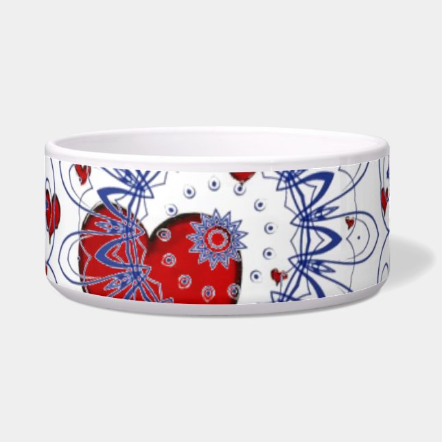 Comedero Blue Lace con Hearts Pet Bowl (Frente)