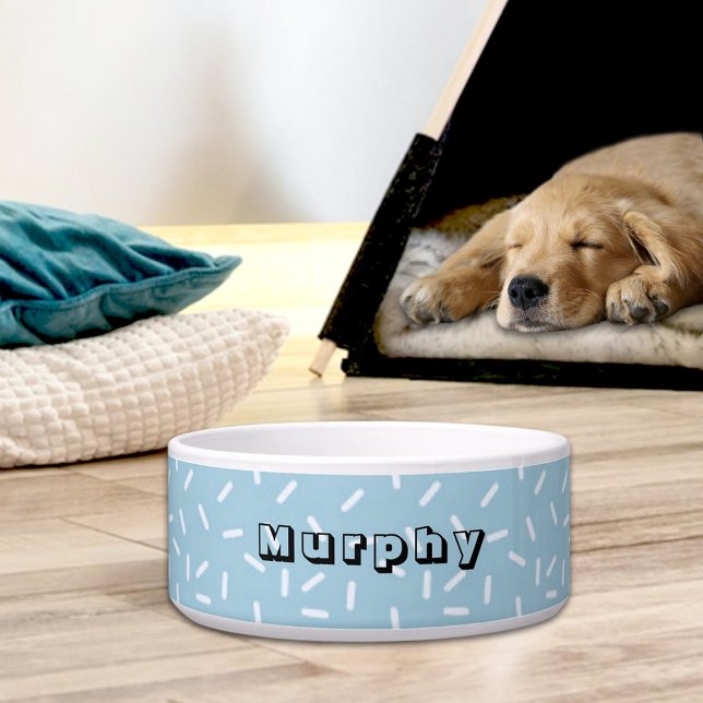 Comedero Blue Sprinkles Pattern Ceramic Pet Bowl (Subido por el creador)