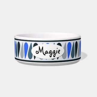 Comedero Blue Teardrop Ceramic Dog Bowl personalizado
