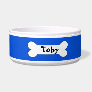 Comedero Blues de Doggie- Tazón de perro personalizada azul