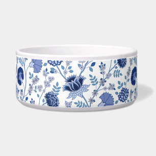 Comedero Blues del patrón floral jacobeo en blanco
