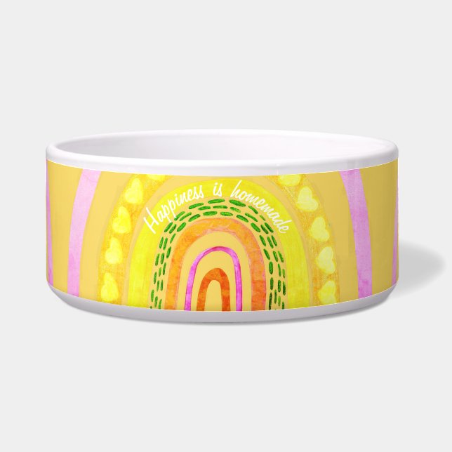 Comedero Boho Rainbow 'Happiness is Homemade'  (Frente)