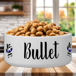 Comedero Bola de perro personalizada - Línea Azul delgada -