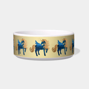 Comedero Bolera de alimentación para Mascotas de Navy Gold 