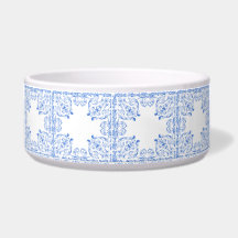 Boliche azul y blanco