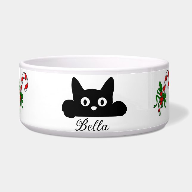 Comedero Bolón de comida para gato personalizado, regalo de (Frente)