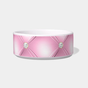 Comedero Bonito del tazón mascota diamonte rosado elegante