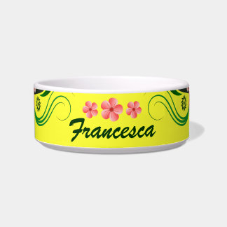 Comedero Bonito dulce Floral Mascota pequeño comida o tazón