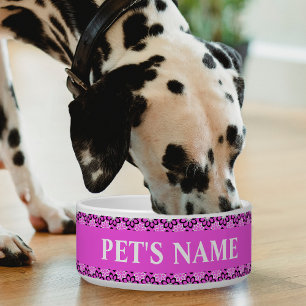 Comedero Bonito Personalizada En Bolas De Mascotas Rosadas
