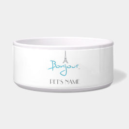 Comedero "Bonjour, París y la Torre Eiffel" - Personalizabl