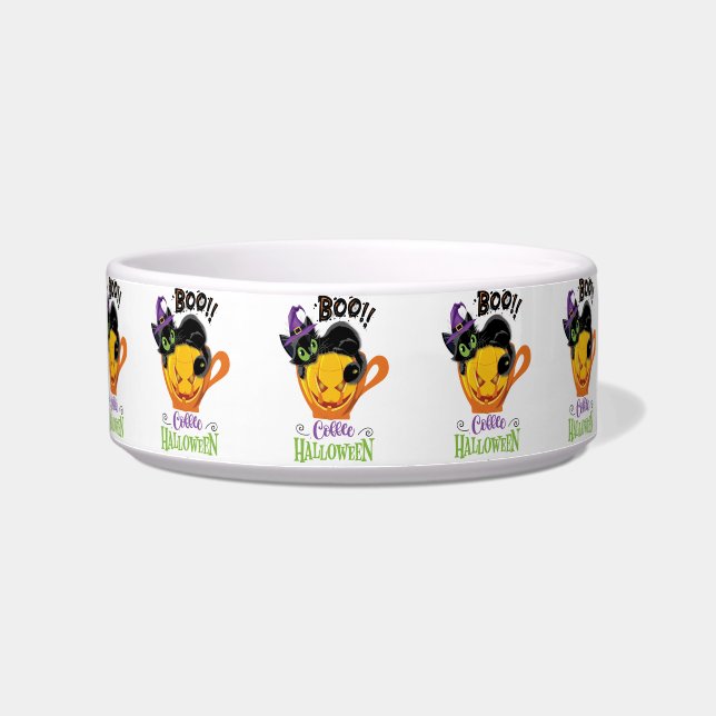 Comedero Boo Black Cat, Scary Pumpkin Coffee Halloween (Izquierda)