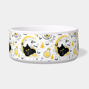 Comedero Boo con gato negro